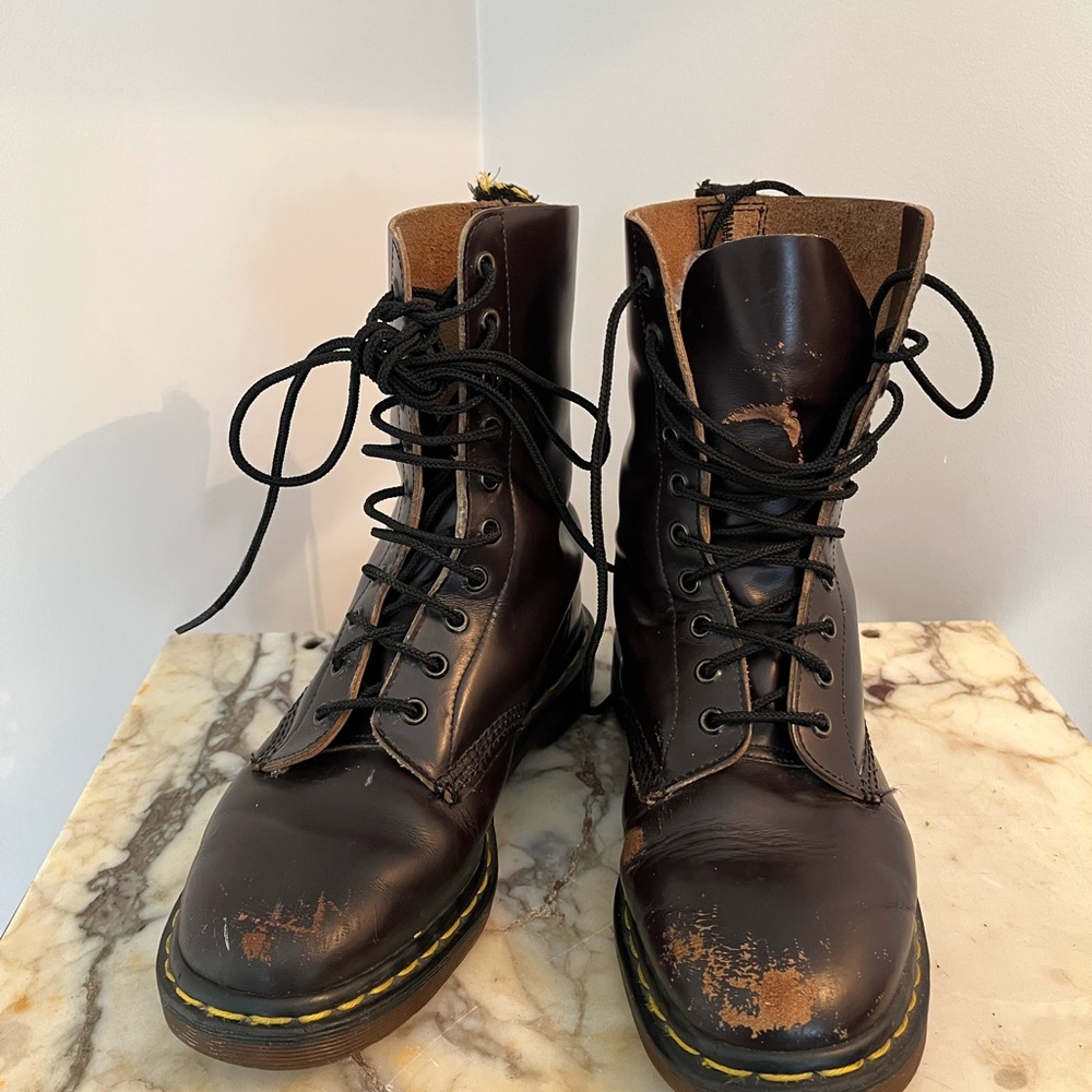 Dr. Martens Black Leather Combat Boots